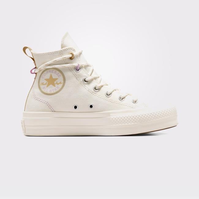  Converse Chuck Taylor All Star Lift Kadın Bej Platform Sneaker