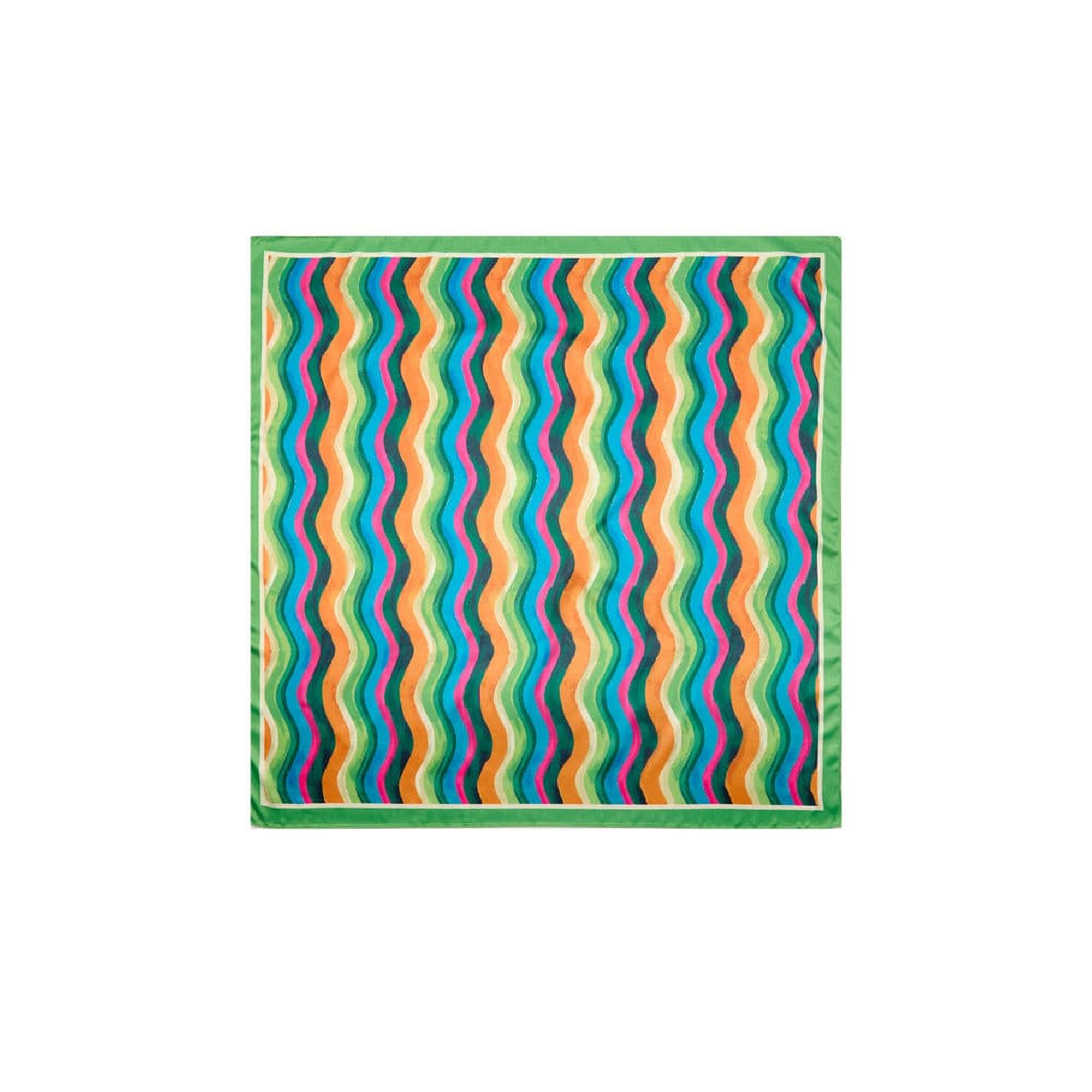 Mango Kadın Çizgili Fular Yeşil