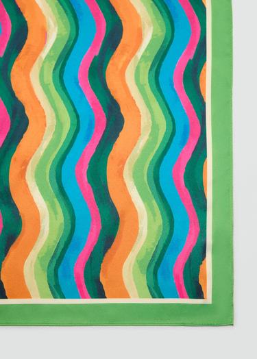  Mango Kadın Çizgili Fular Yeşil