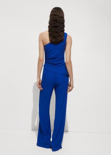  Mango Kadın Düz Kesim Dökümlü Pantolon Mavi