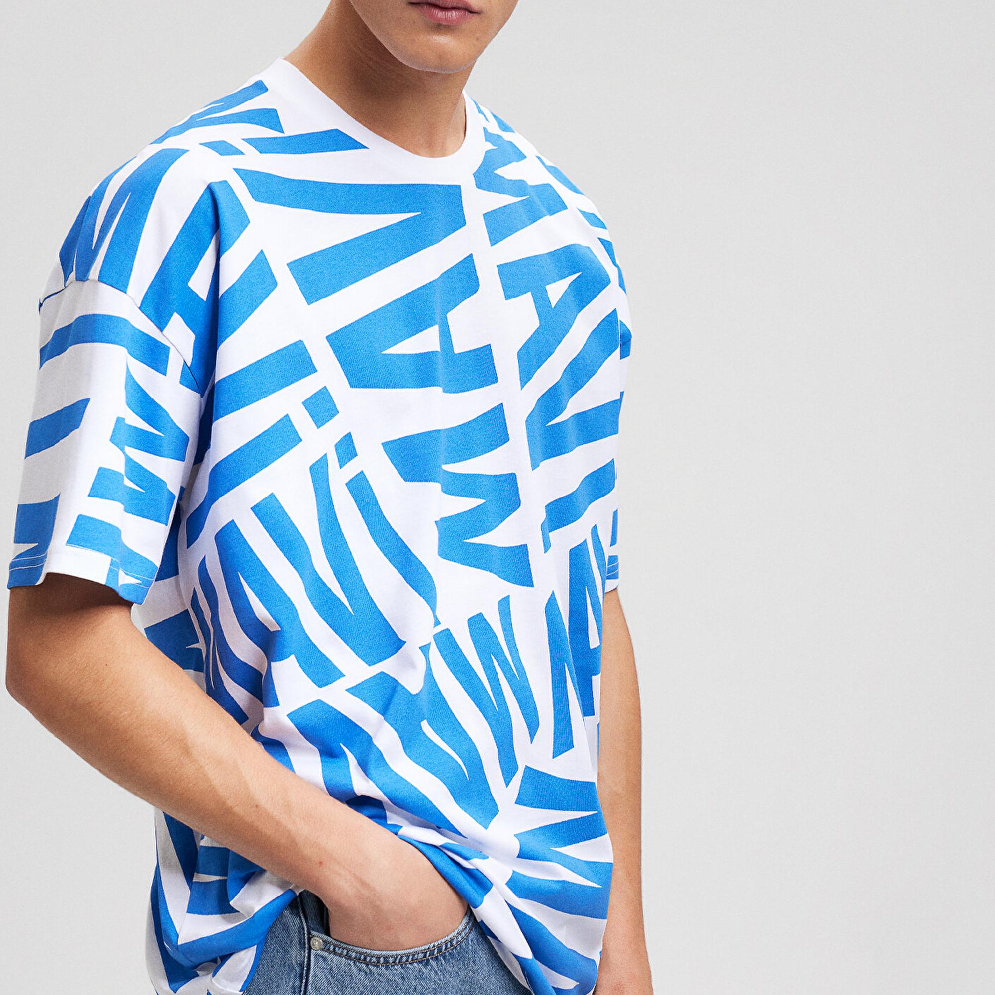 Mavi Mavi Logo Baskılı Mavi Tişört Oversize / Geniş Kesim 0610629-81347