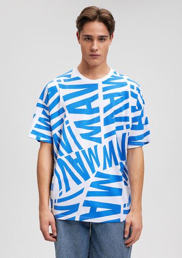  Mavi Mavi Logo Baskılı Mavi Tişört Oversize / Geniş Kesim 0610629-81347