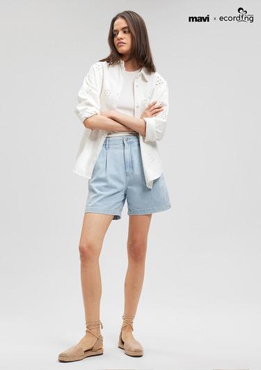  Mavi Mandy Akdeniz Açık Mavi Jean Şort 1410121-87997