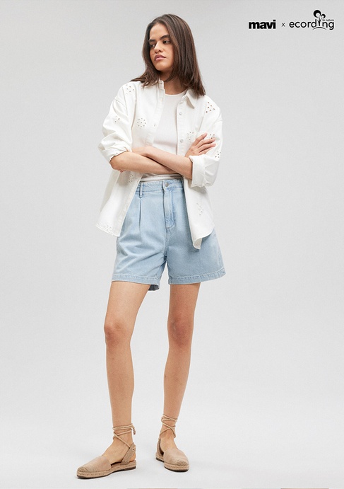  Mavi Mandy Akdeniz Açık Mavi Jean Şort 1410121-87997