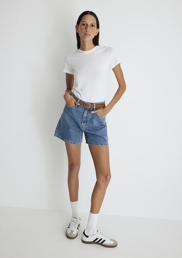  Mavi Verna 90lar İndigo Mavisi Jean Şort 1410059-87081