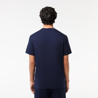  Lacoste Erkek Regular Fit Bisiklet Yaka Baskılı Lacivert T-Shirt