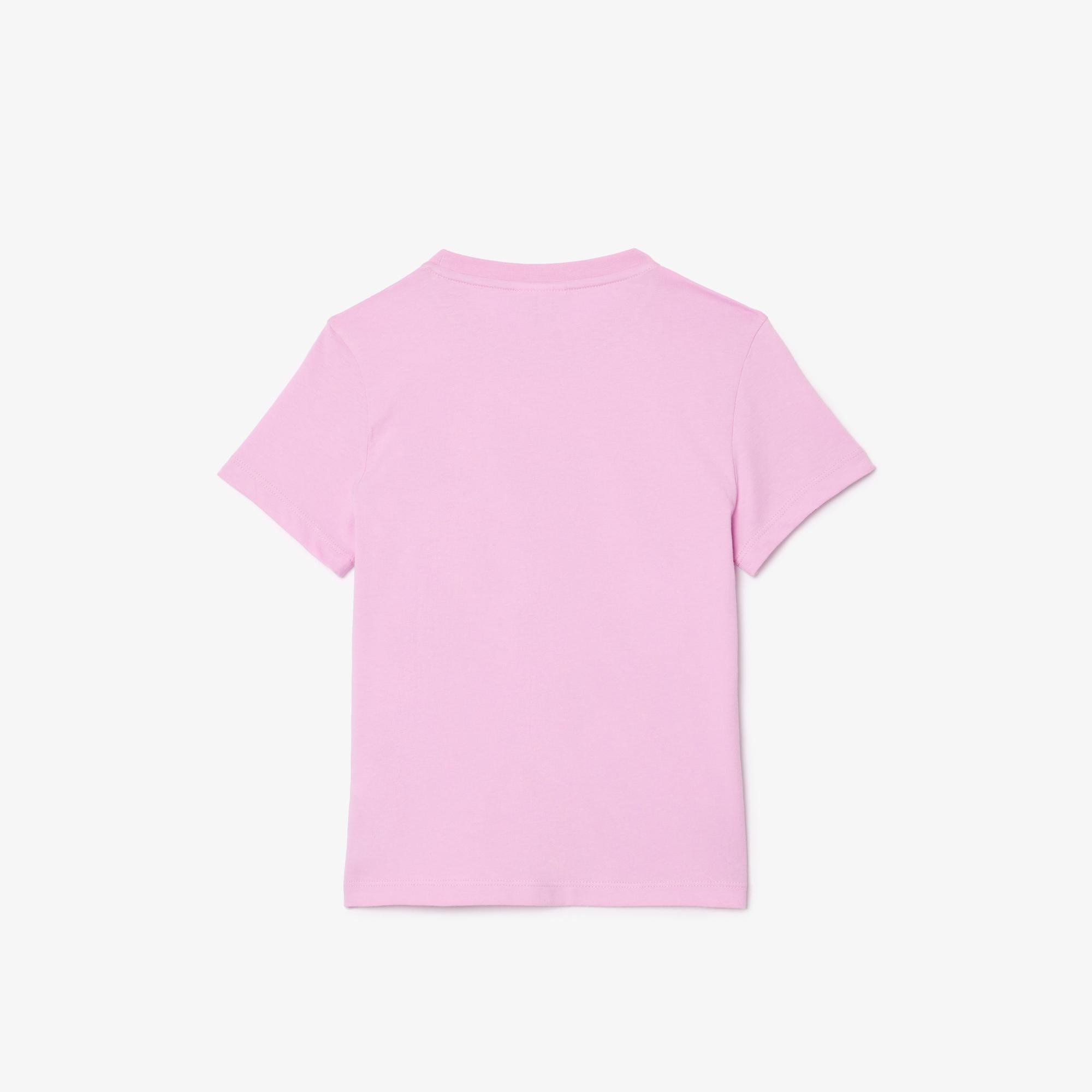 Çocuk Bisiklet Yaka Baskılı Pembe T-Shirt