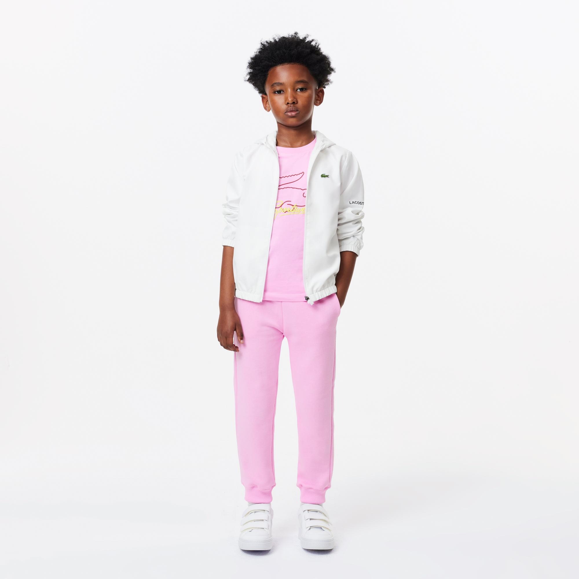 Çocuk Bisiklet Yaka Baskılı Pembe T-Shirt