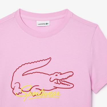  Çocuk Bisiklet Yaka Baskılı Pembe T-Shirt