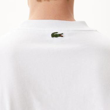  Erkek Relaxed Fit Bisiklet Yaka Baskılı Beyaz T-Shirt