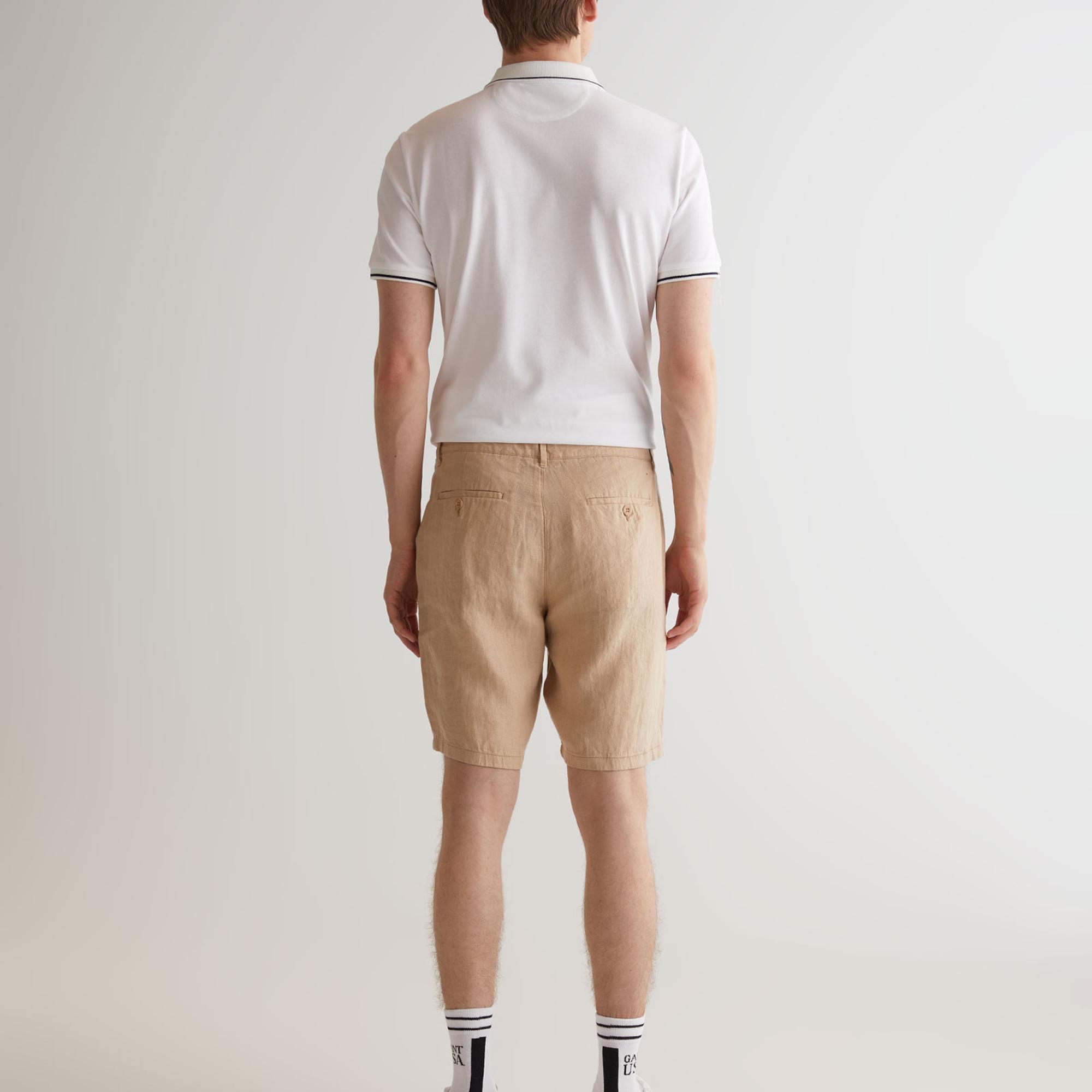 GANT Erkek Bej Relaxed Fit Keten Şort