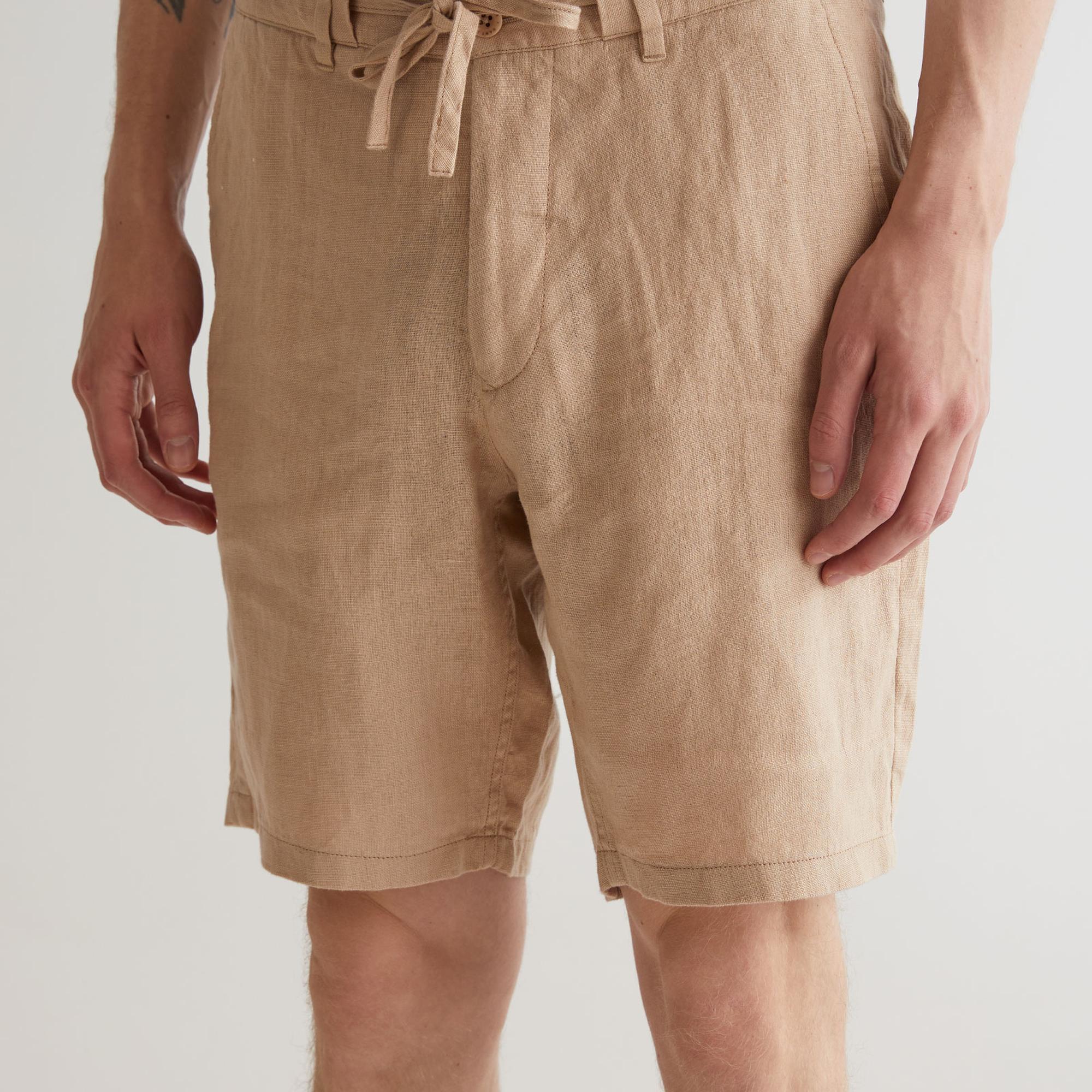 GANT Erkek Bej Relaxed Fit Keten Şort