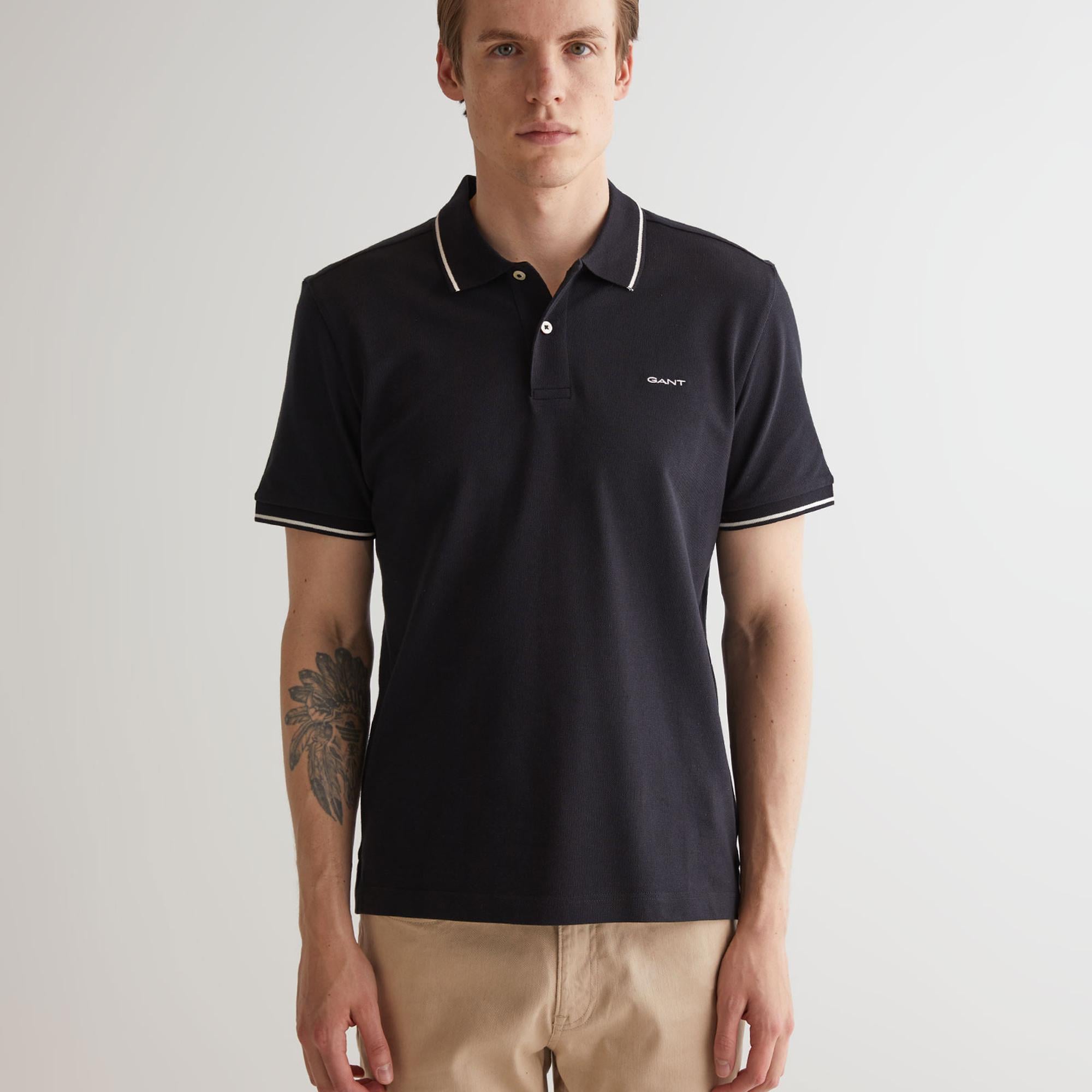 GANT Erkek Siyah Regular Fit Polo
