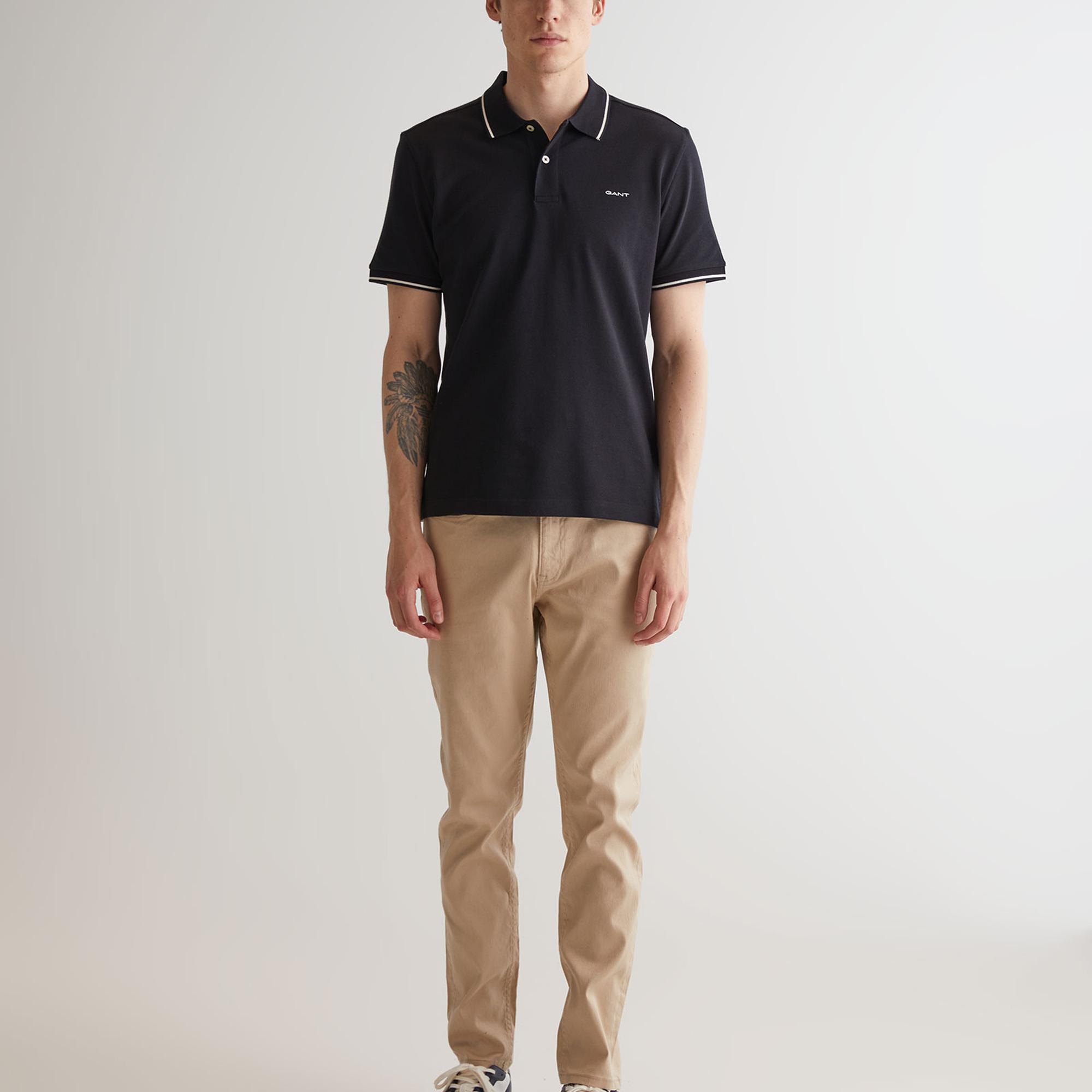 GANT Erkek Siyah Regular Fit Polo