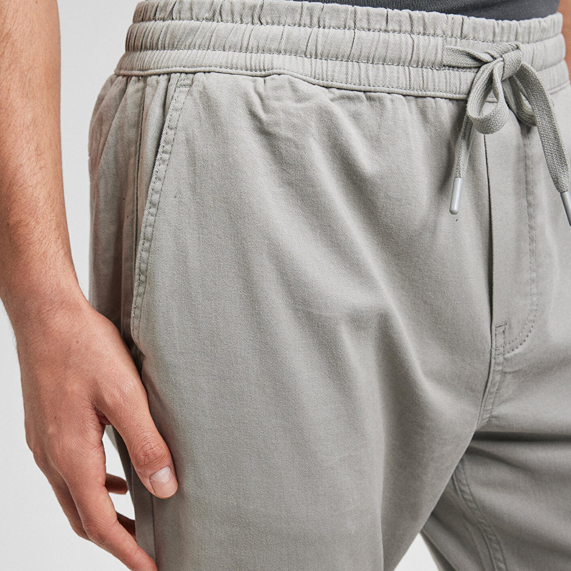 Mavi Beli Lastikli Açık Gri Pantolon 000169-81322