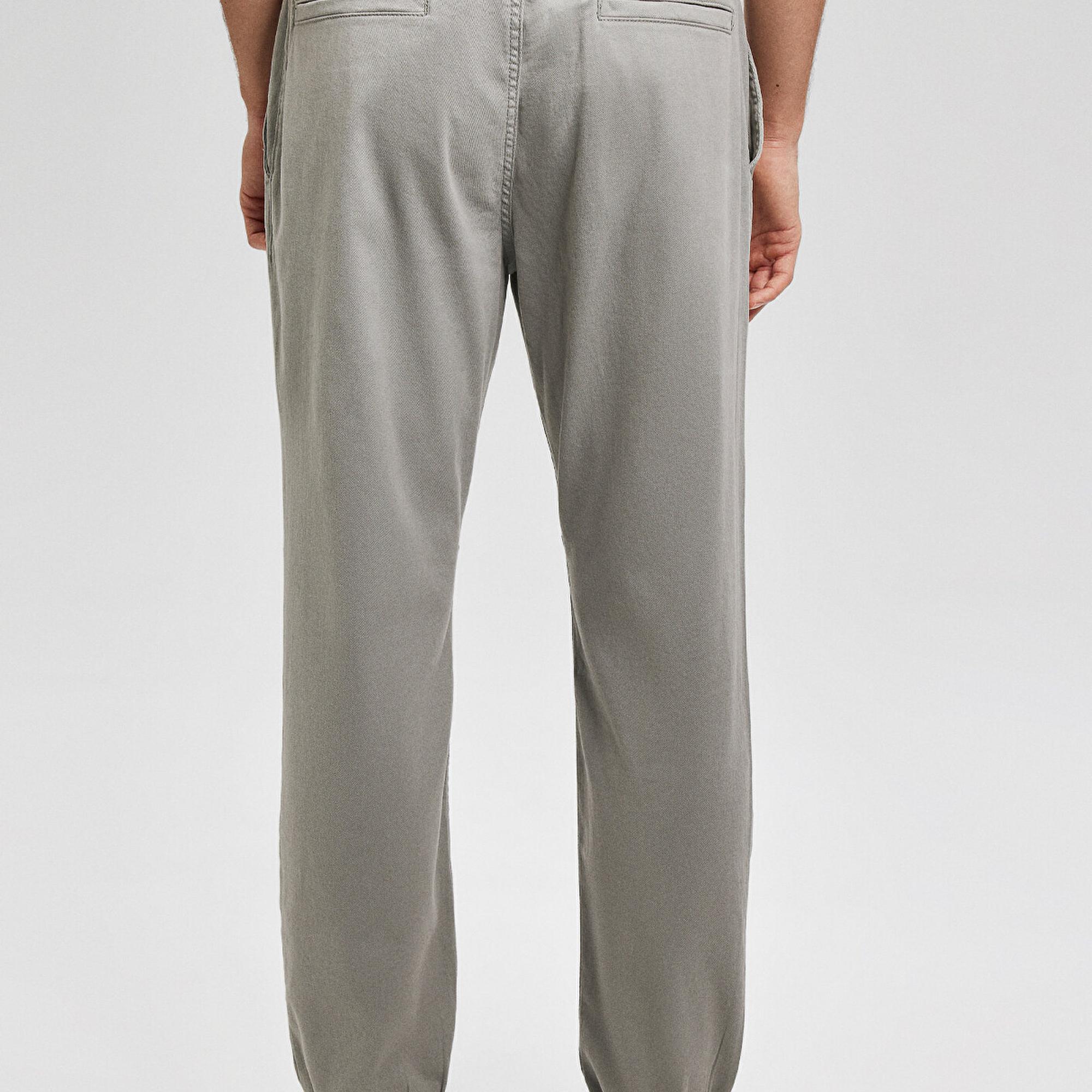 Mavi Beli Lastikli Açık Gri Pantolon 000169-81322