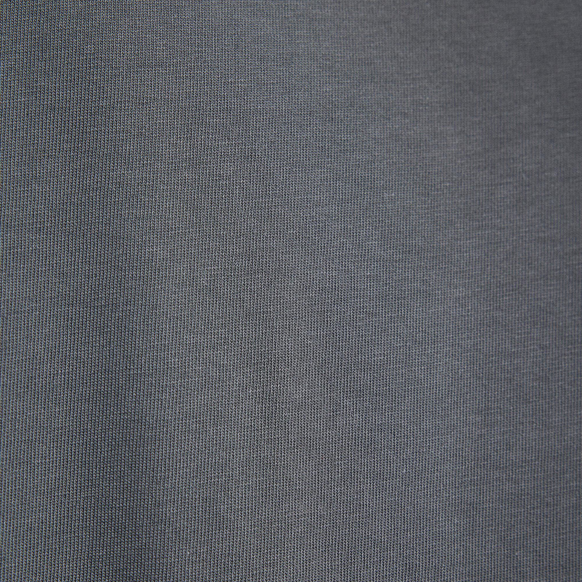 Mavi Logo Detay Kollu Gri Basic Tişört Loose Fit / Bol Rahat Kesim 0611924-70092