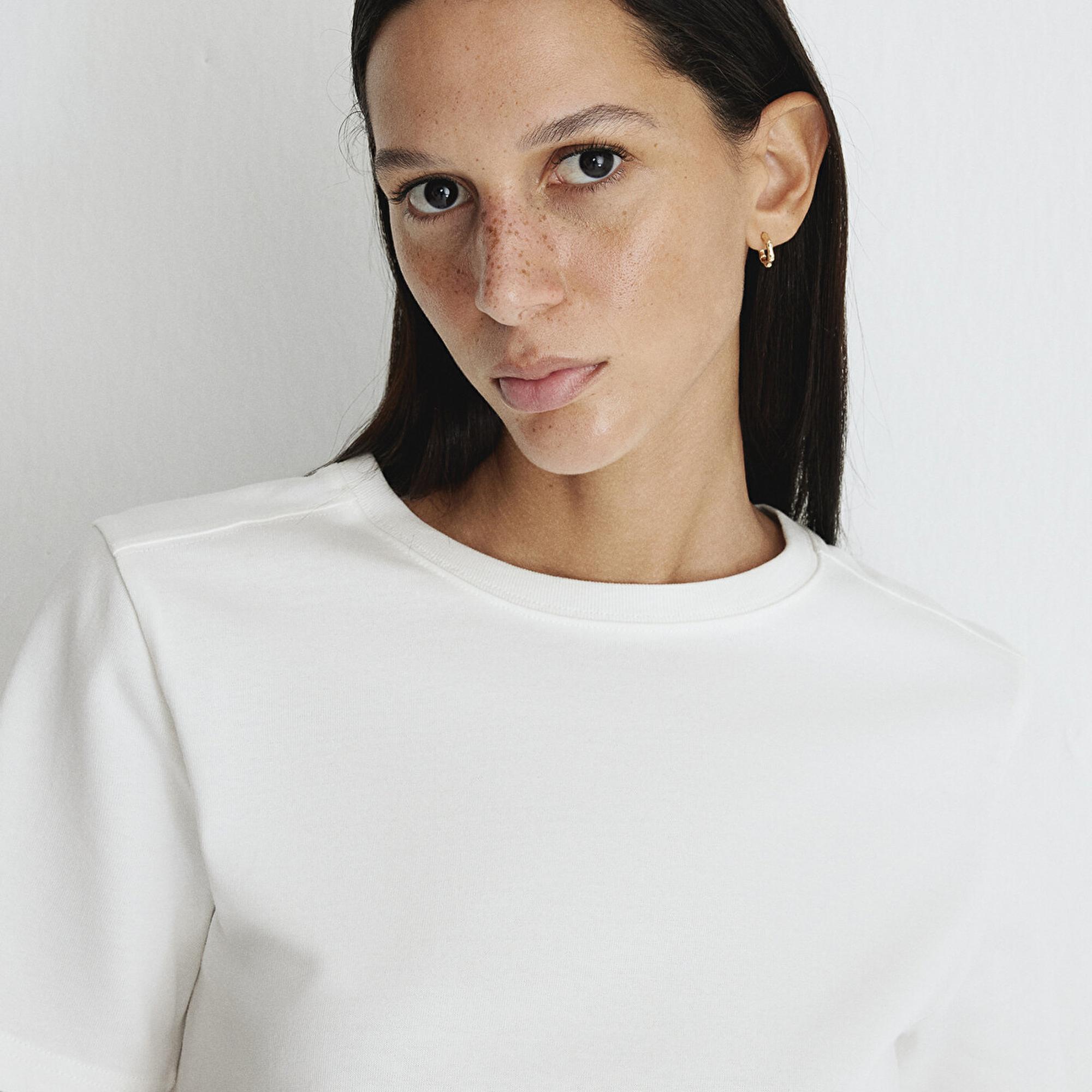 Mavi Bisiklet Yaka Beyaz Basic Tişört Regular Fit / Normal Kesim 1612699-620