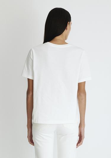  Mavi Bisiklet Yaka Beyaz Basic Tişört Regular Fit / Normal Kesim 1612699-620