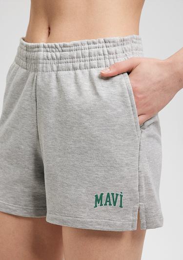  Mavi Mavi Logo Baskılı Gri Şort 1410155-82816