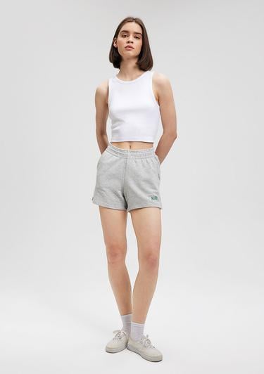  Mavi Mavi Logo Baskılı Gri Şort 1410155-82816
