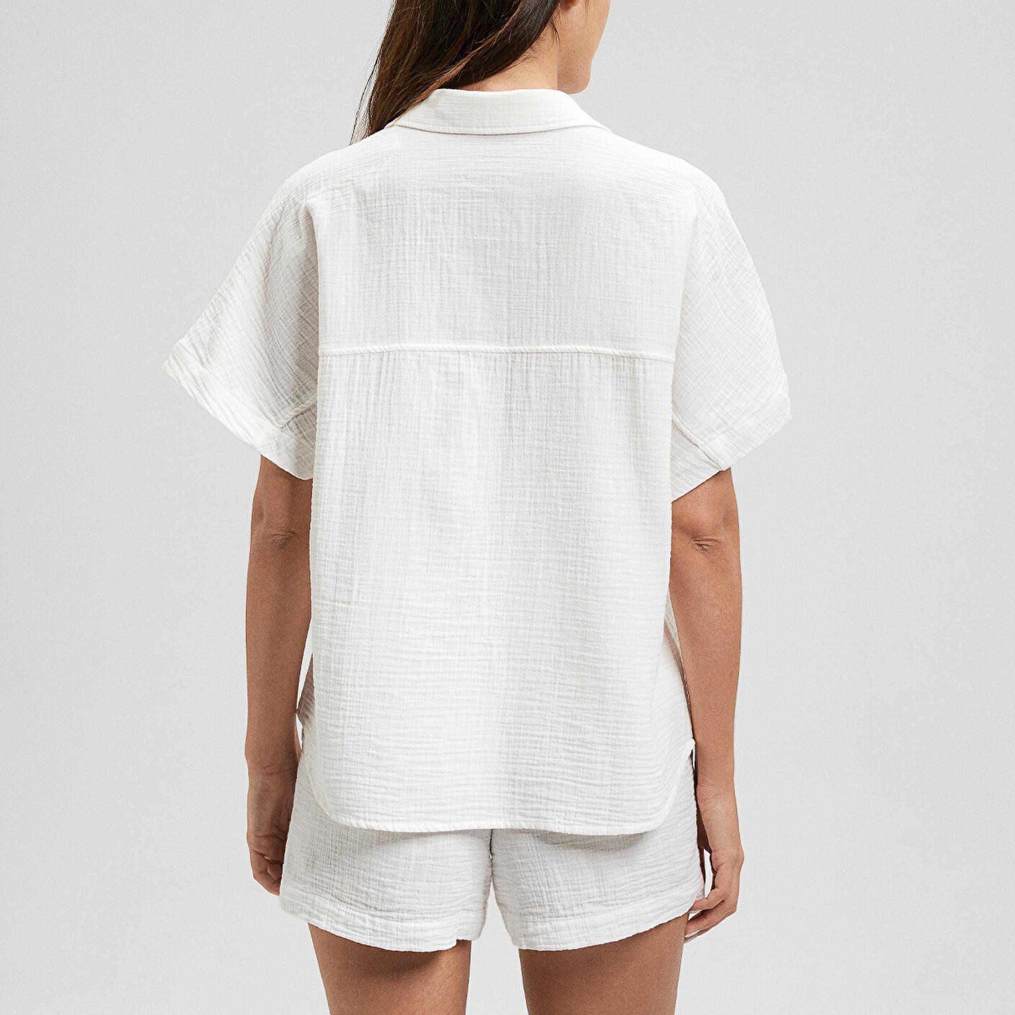 Mavi Beyaz Gömlek Loose Fit / Bol Rahat Kesim 1210758-70057