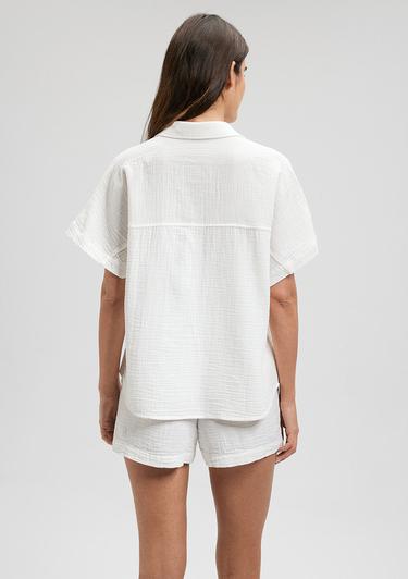  Mavi Beyaz Gömlek Loose Fit / Bol Rahat Kesim 1210758-70057