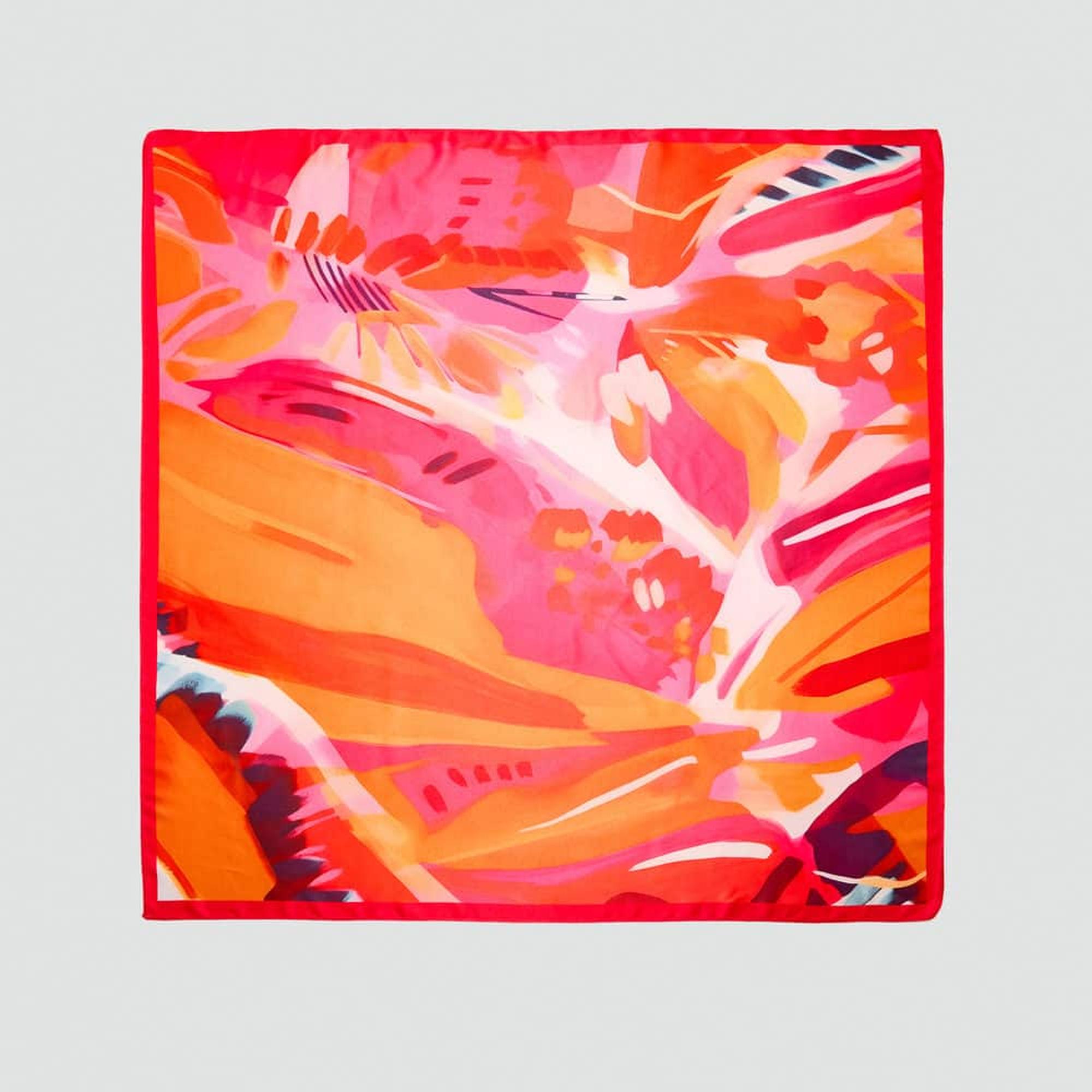 Mango Kadın Çok Renk Desenli Fular Fuşya