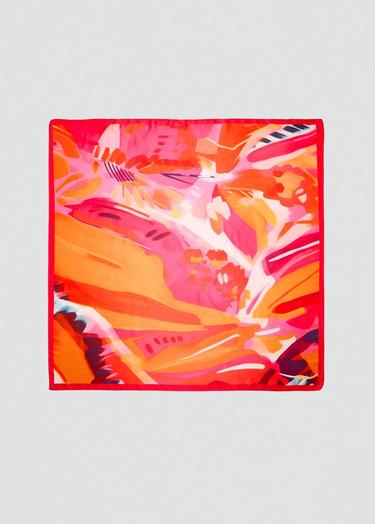  Mango Kadın Çok Renk Desenli Fular Fuşya