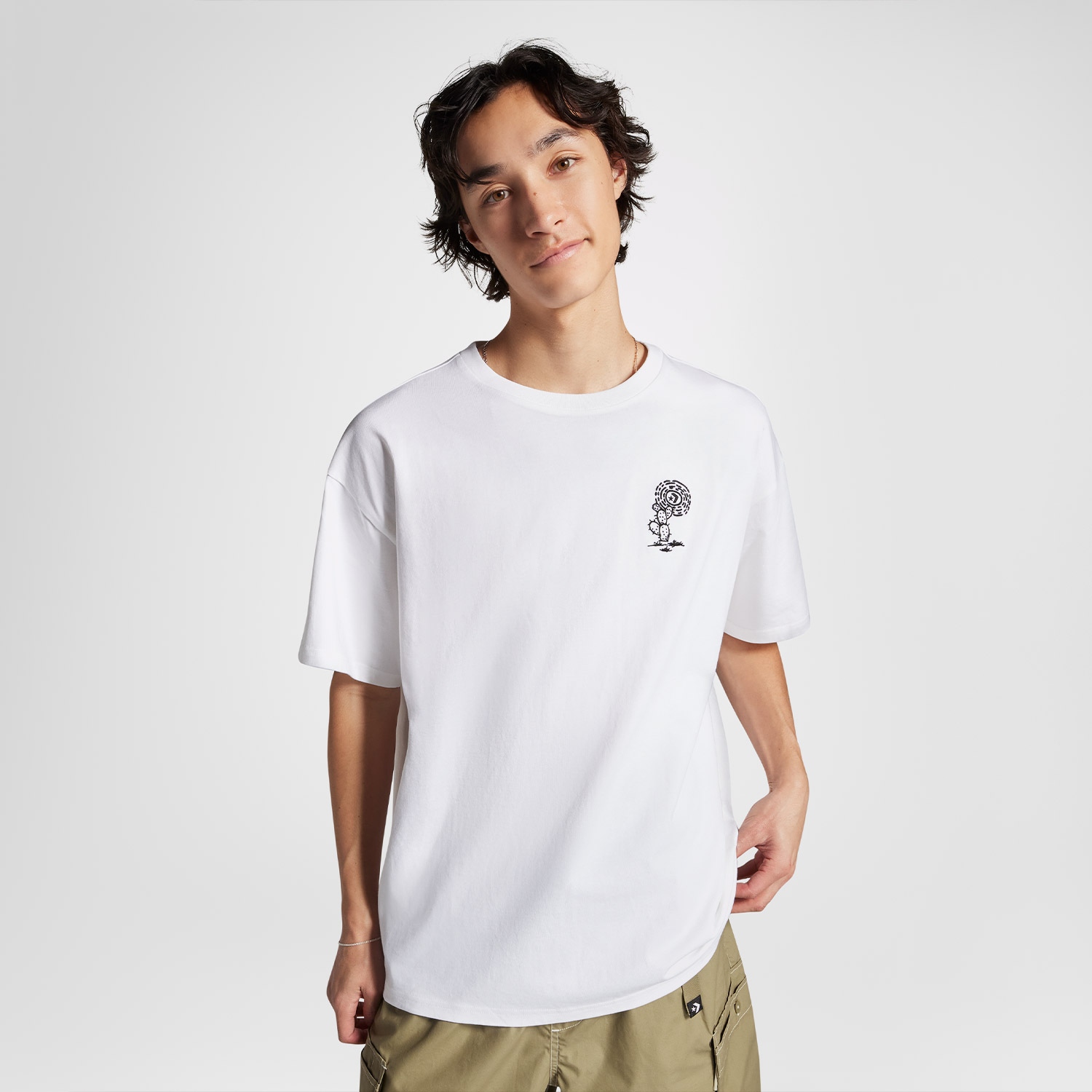  Converse Desert Festival Loose Fit Erkek Beyaz T-Shirt