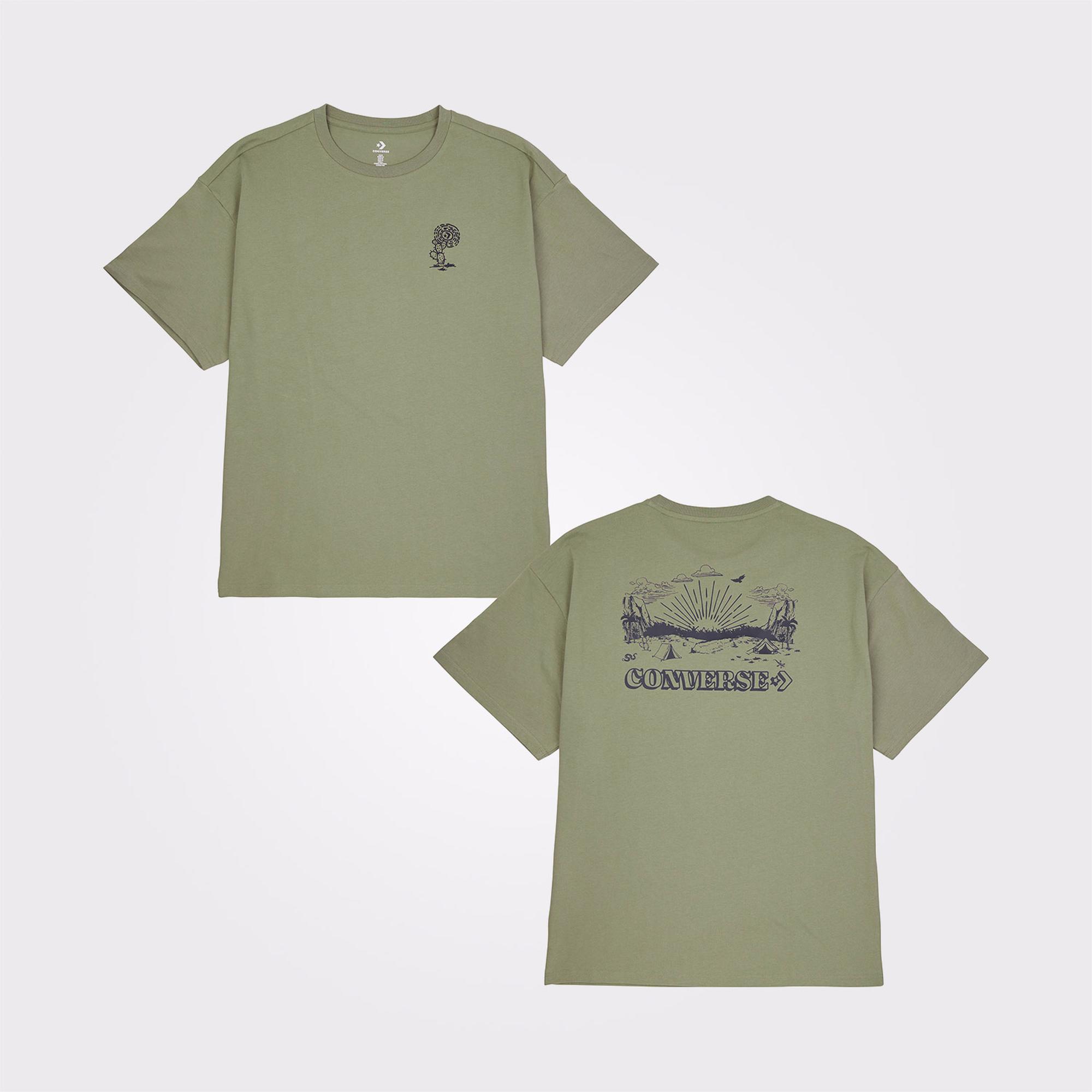 Converse Desert Festival Loose Fit Erkek Haki T-Shirt
