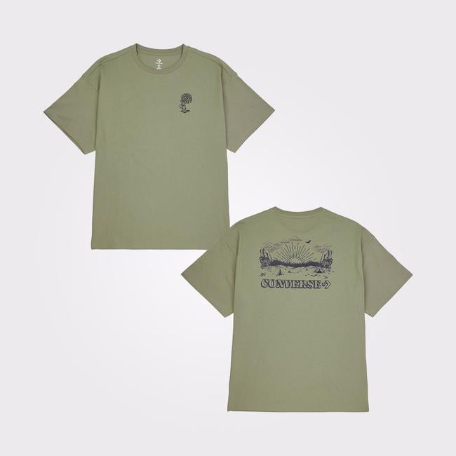  Converse Desert Festival Loose Fit Erkek Haki T-Shirt