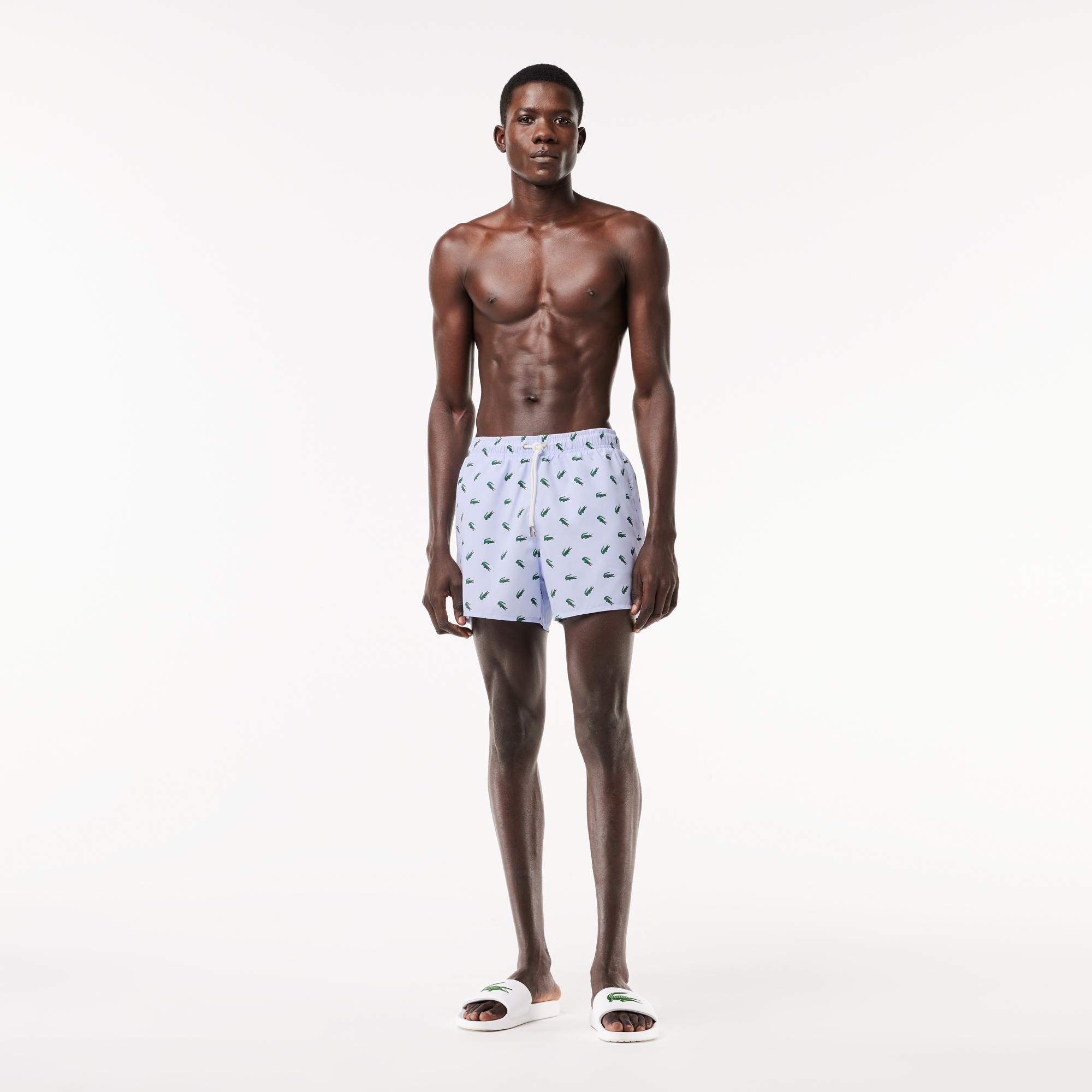 Lacoste Multi Logo Erkek Mavi Deniz Şortu