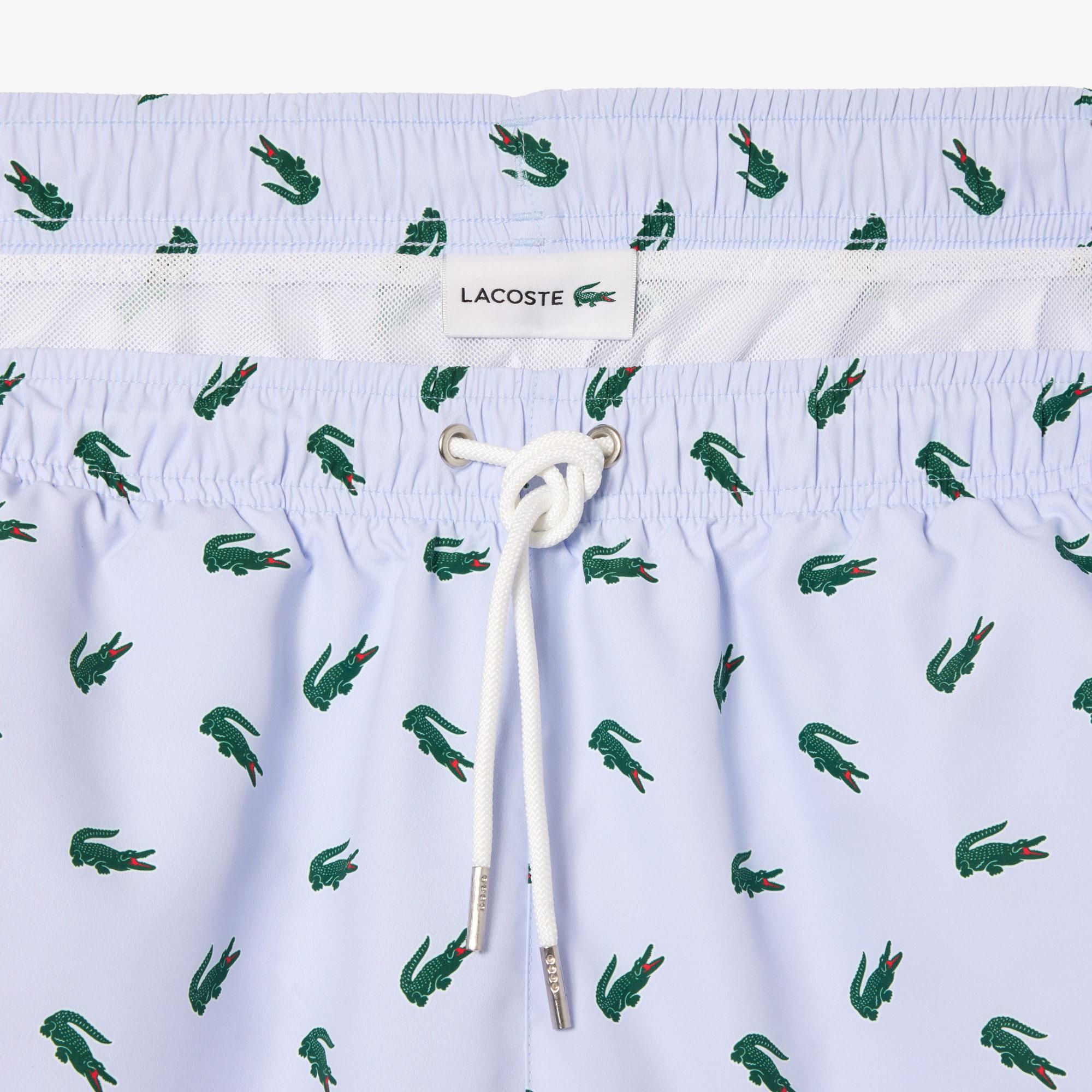 Lacoste Multi Logo Erkek Mavi Deniz Şortu