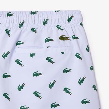  Lacoste Multi Logo Erkek Mavi Deniz Şortu