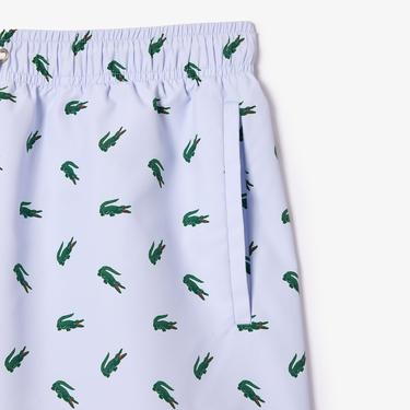  Lacoste Multi Logo Erkek Mavi Deniz Şortu