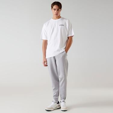  Lacoste Bisiklet Yaka Baskılı Erkek Beyaz T-Shirt