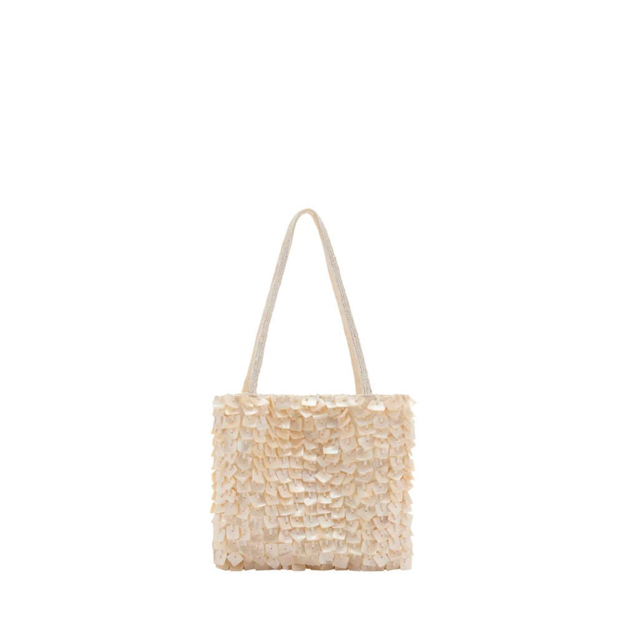 Mango Kadın İnci El Çantası Fildişi Rengi