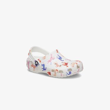  Crocs Classic Character Print K Çocuk Beyaz Terlik