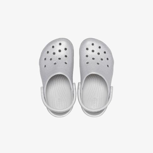  Crocs Classic Glitter Çocuk Gri Terlik