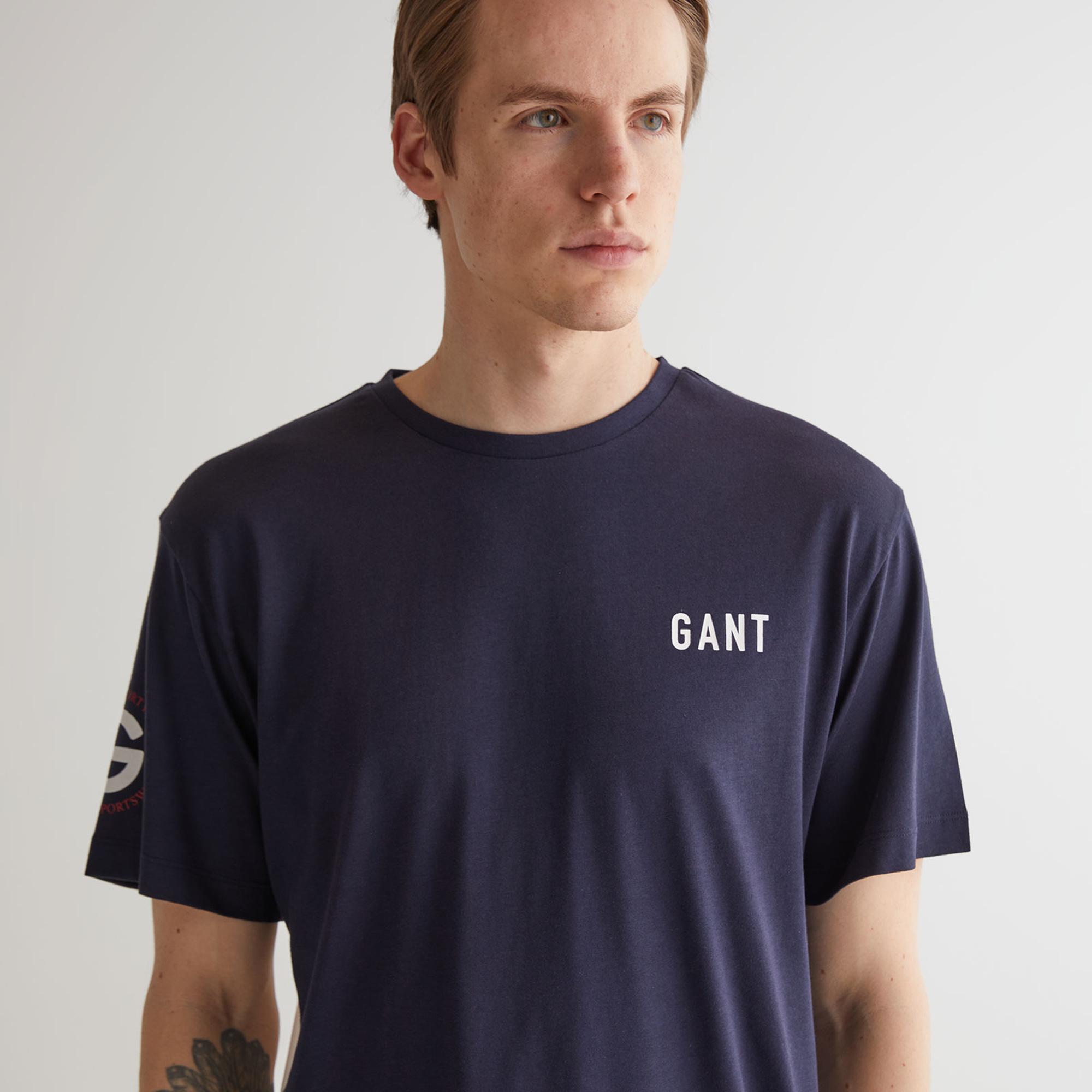 GANT Erkek Lacivert Regular Fit T-Shirt