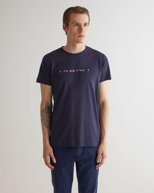  GANT Erkek Lacivert Regular Fit T-Shirt