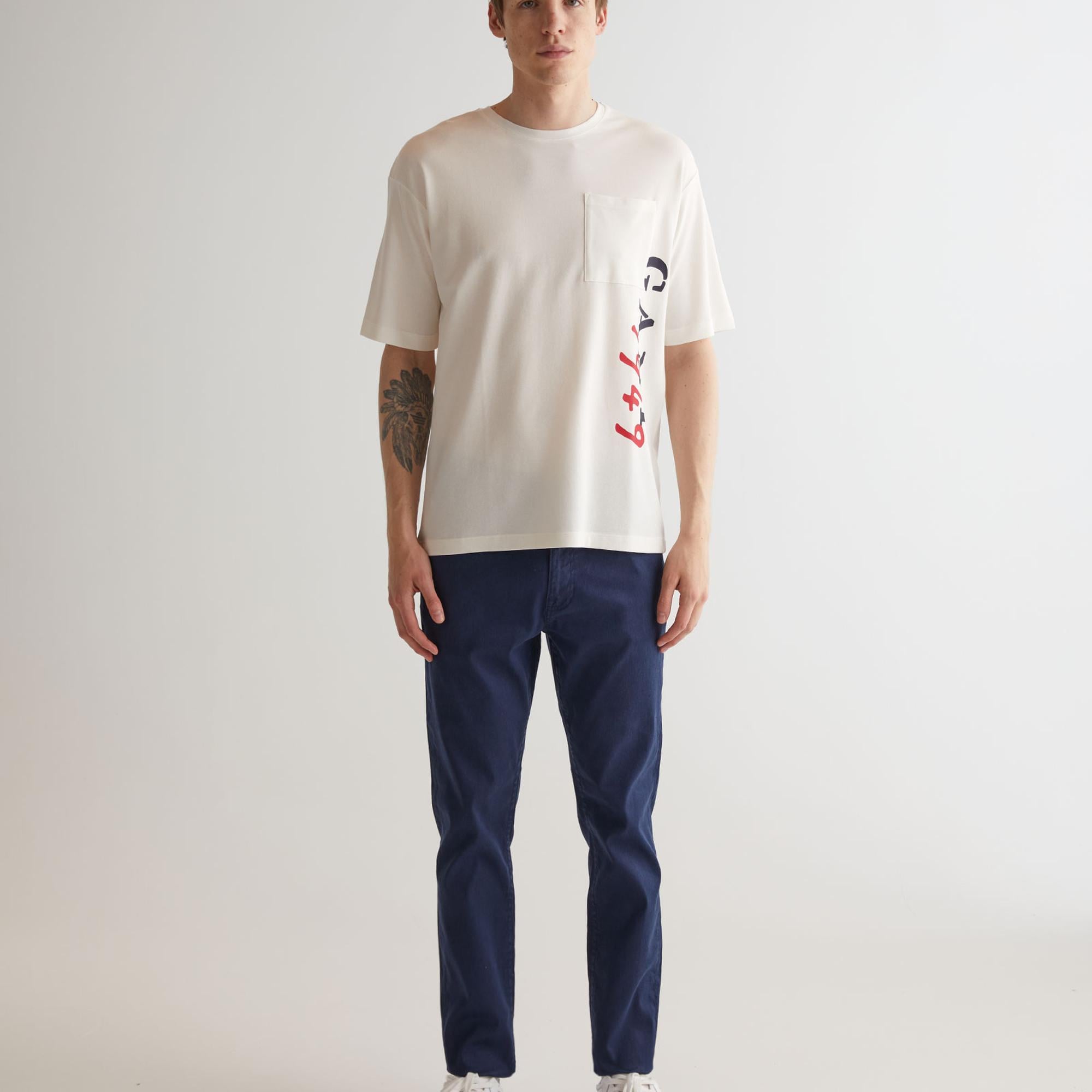 GANT Erkek Krem Regular Fit Bisiklet Yaka Logolu T-shirt