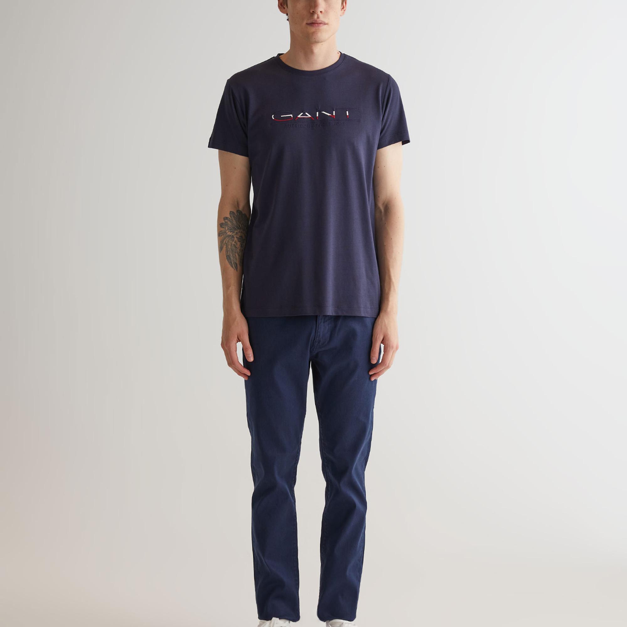 GANT Erkek Lacivert Regular Fit T-Shirt