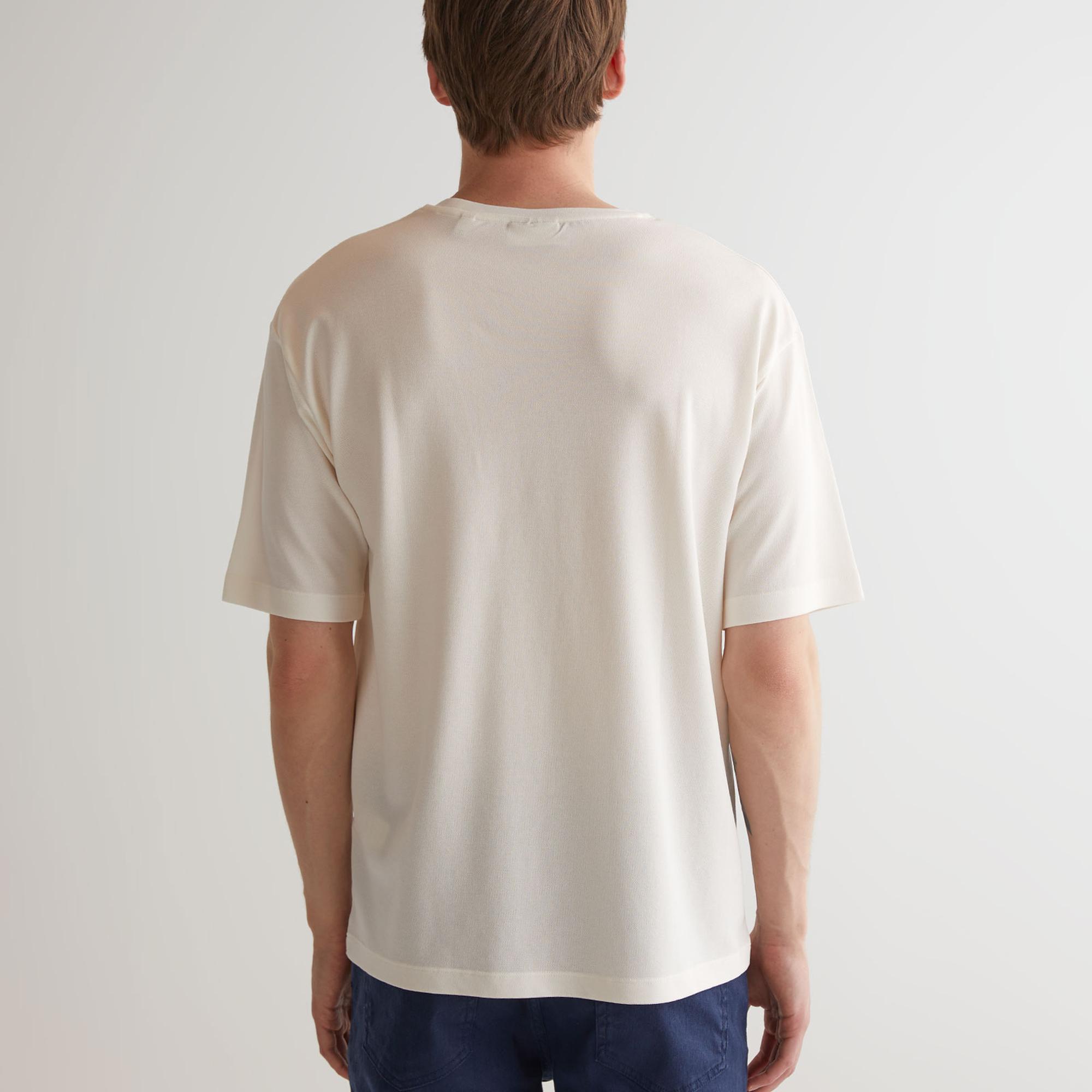 GANT Erkek Krem Regular Fit Bisiklet Yaka Logolu T-shirt