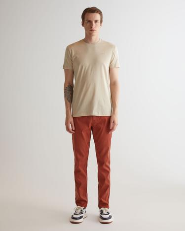  GANT Erkek Bej Slim Fit Bisiklet Yaka Logolu T-shirt
