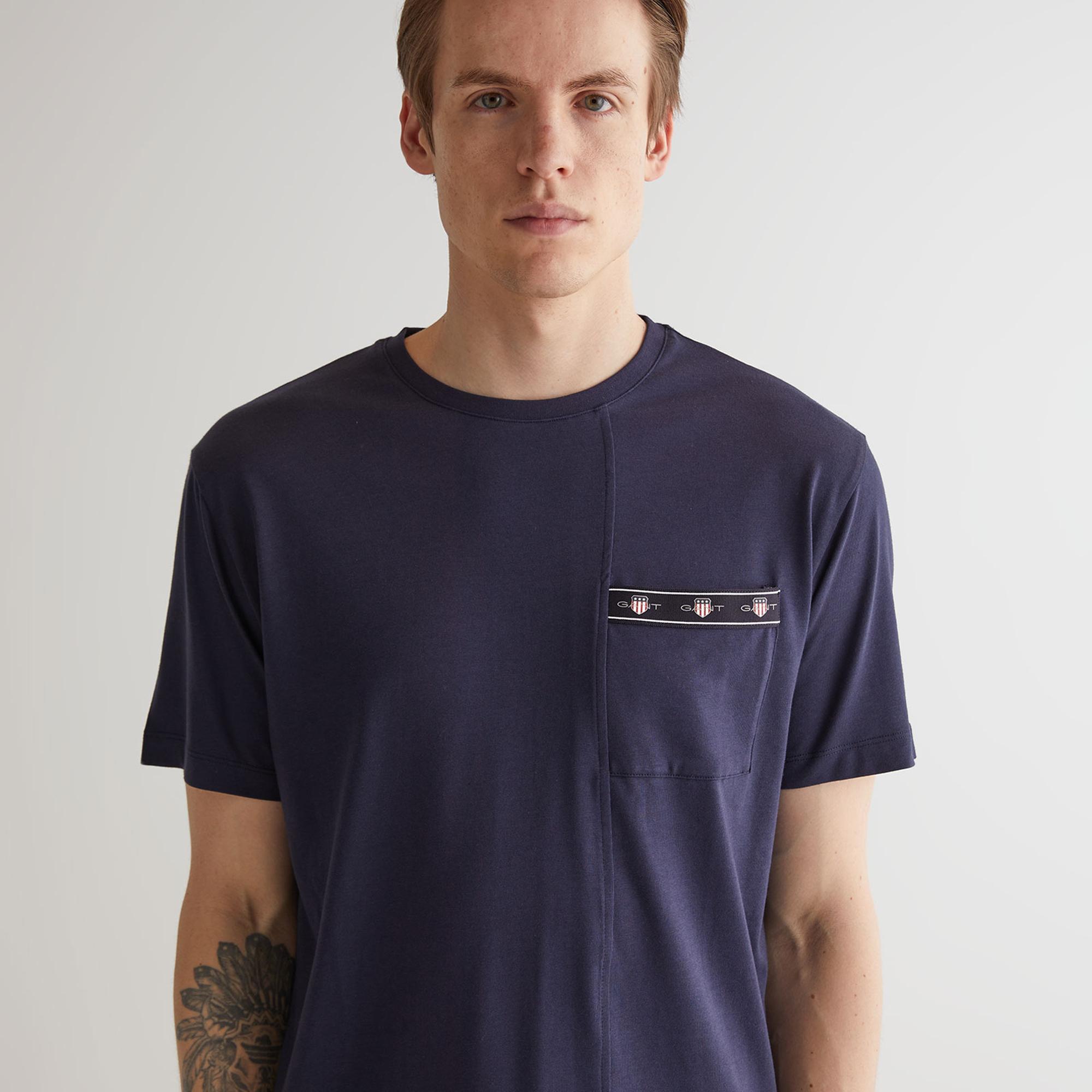 GANT Erkek Lacivert Regular Fit T-Shirt