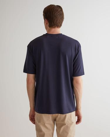 GANT Erkek Lacivert Oversize Fit Bisiklet Yaka Logolu T-shirt
