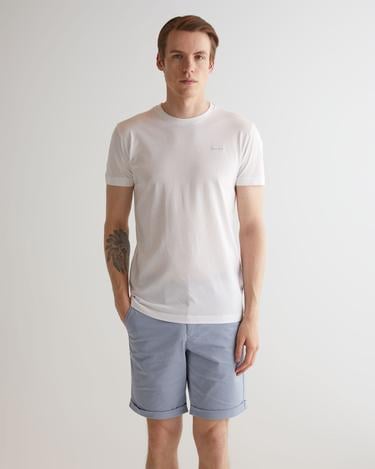  GANT Erkek Beyaz Slim Fit Bisiklet Yaka Logolu T-shirt
