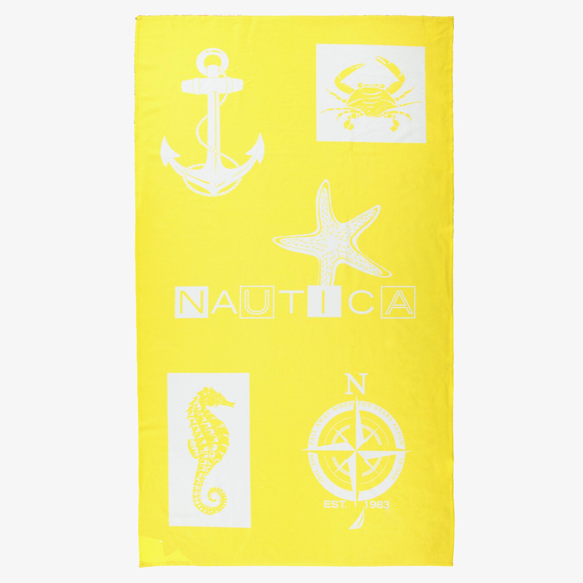 Nautica Unisex Sarı Desenli Havlu